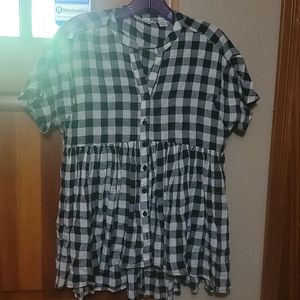 11 1 TYLHO Buffalo Check Peplum Shirt